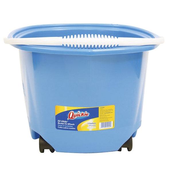 Quickie EZ-Glide 20000 Bucket with Wheel, 5 gal Capacity, Round, Plastic Bucket/Pail