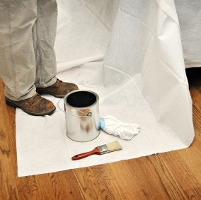 Trimaco SUPERTUFF Double Guard 02601 Drop Cloth, 12 ft L, 8 ft W, Paper, White