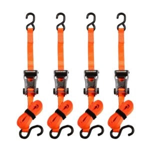 SmartStrap 349 Tie-Down, 1-1/4 in W, 14 ft L, Polyester, Orange, 1000 lb, S-Hook End Fitting, Steel End Fitting