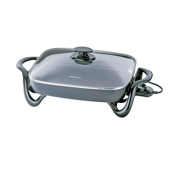 Presto 06852 Electric Skillet with Cover, 15-3/4 in W Cooking Surface, 11-3/4 in D Cooking Surface, 1500 W