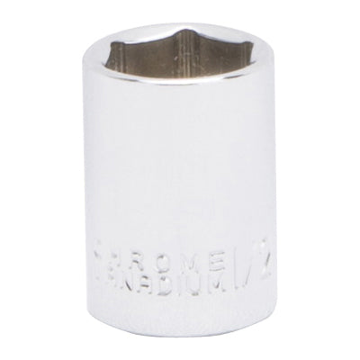 Vulcan MT6485775 Drive Socket, 1/2 in Socket, 1/4 in Drive, 6-Point, Chrome Vanadium Steel, Chrome