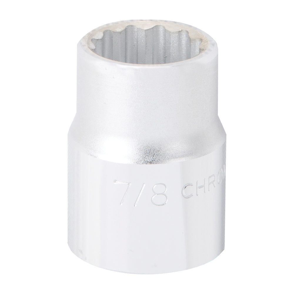 Vulcan MT-SS6028 Drive Socket, 7/8 in Socket, 3/4 in Drive, 12-Point, Chrome Vanadium Steel, Chrome