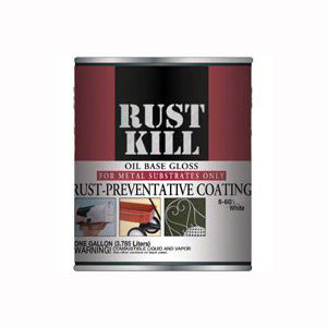 Majic Paints Rustkill Series 8-6001-2 Enamel Paint, Gloss, White, 1 qt, Can, Oil Base