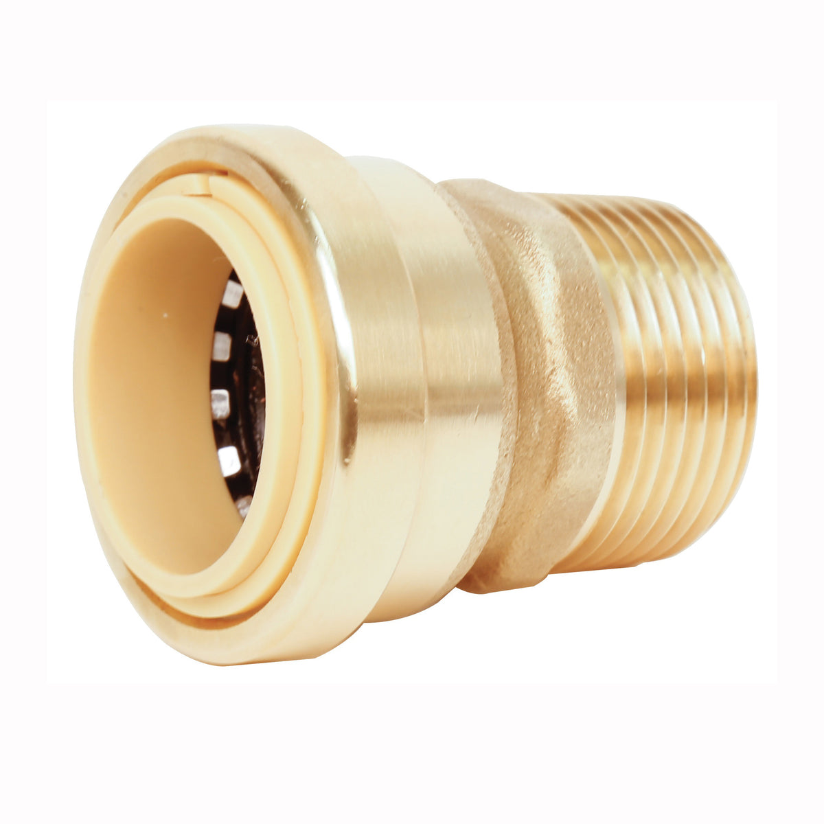ProBite LF812MR Pipe Connector, 1/2 in, Push-Connect x MNPT, Brass, 200 psi Pressure