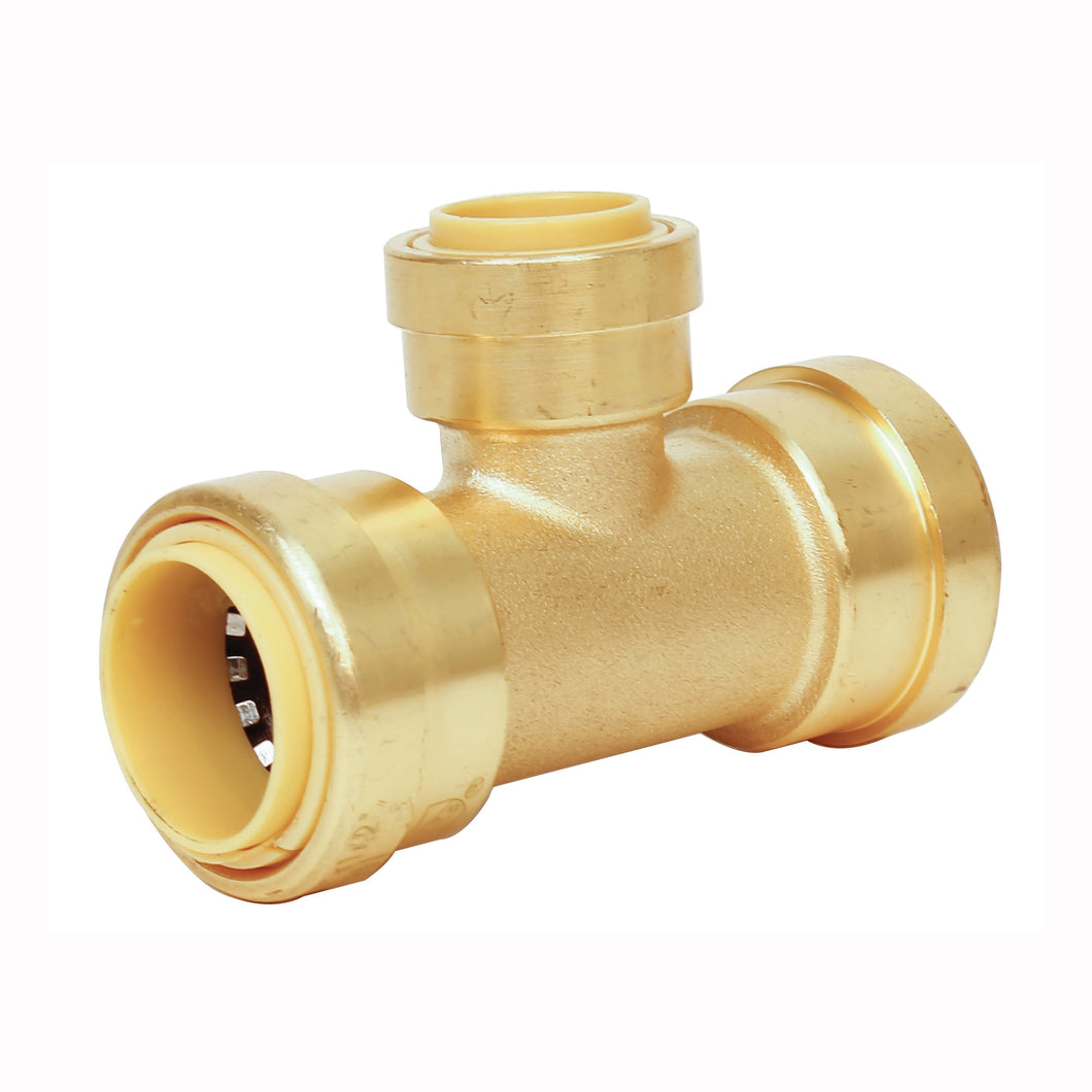 ProBite LF814 Pipe Tee, 1/2 in, Push-Fit, Brass, 200 psi Pressure