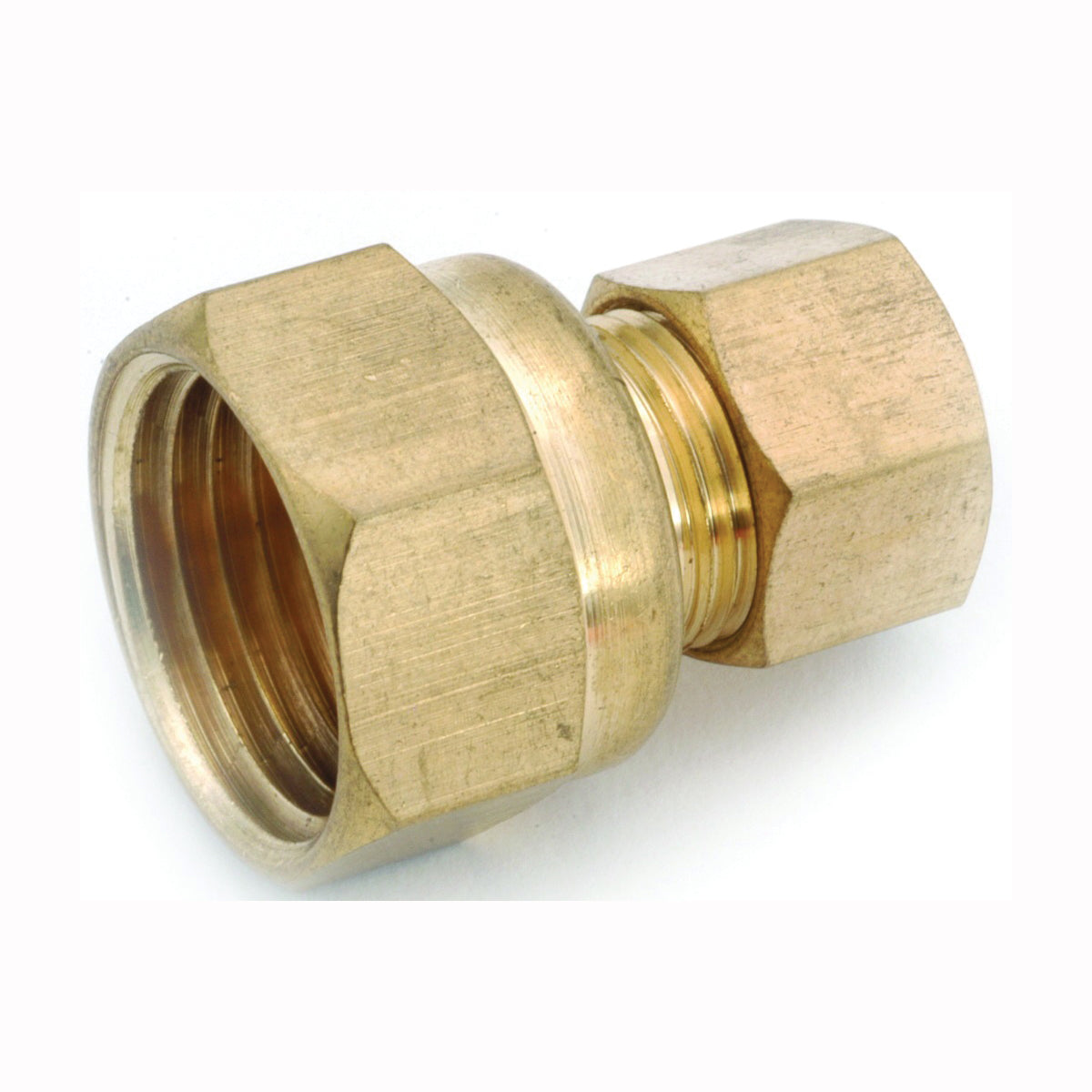 Anderson Metals 750066-1412 Pipe Connector, 7/8 x 3/4 in, Compression x Female, Brass, 75 psi Pressure