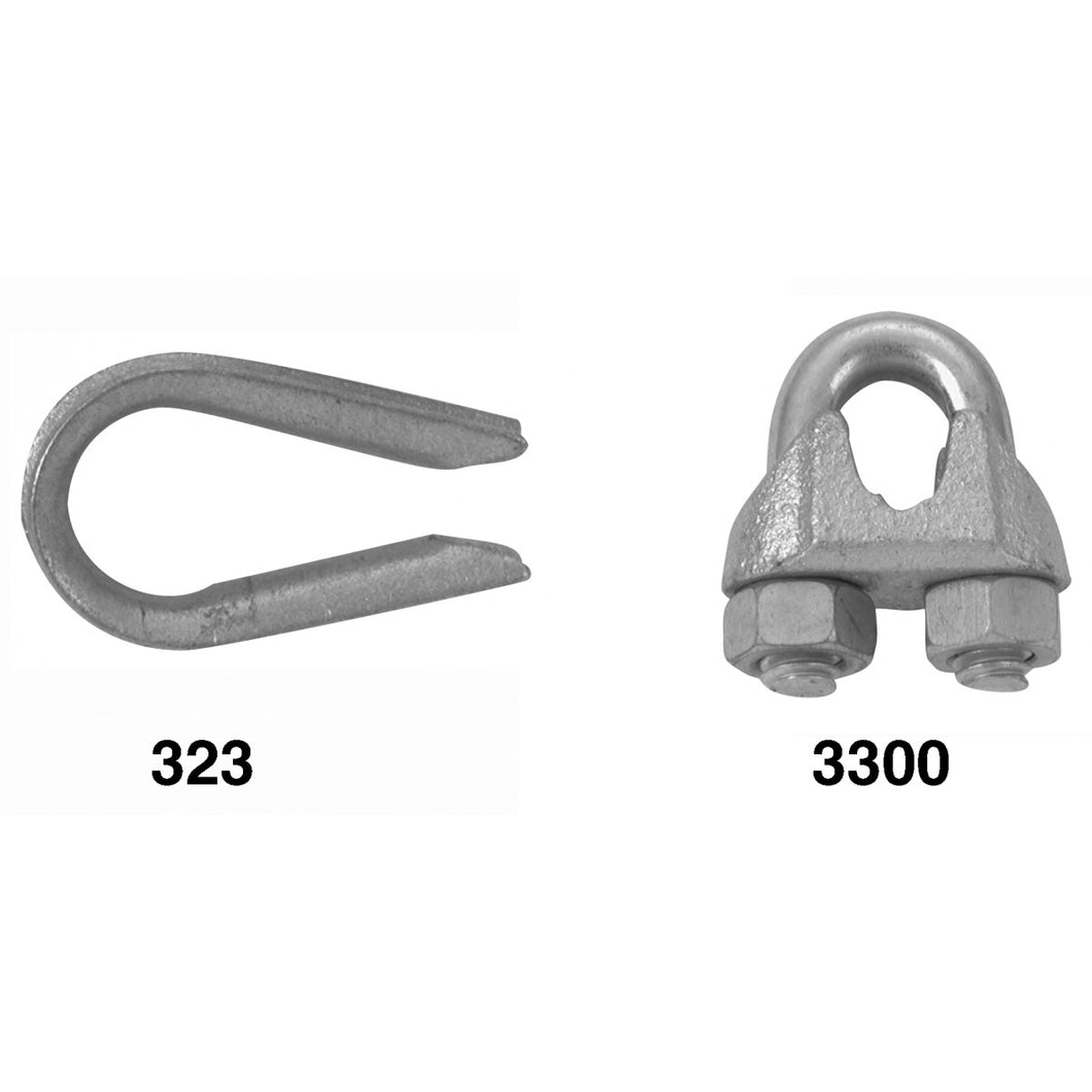 Campbell T7670409 Wire Rope Clip, Malleable Iron, Electro-Galvanized