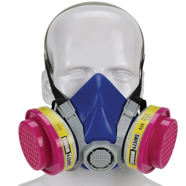 MSA SWX00320/817663 Multi-Purpose Half Mask Respirator, M Mask, P100 Filter Class, Blue