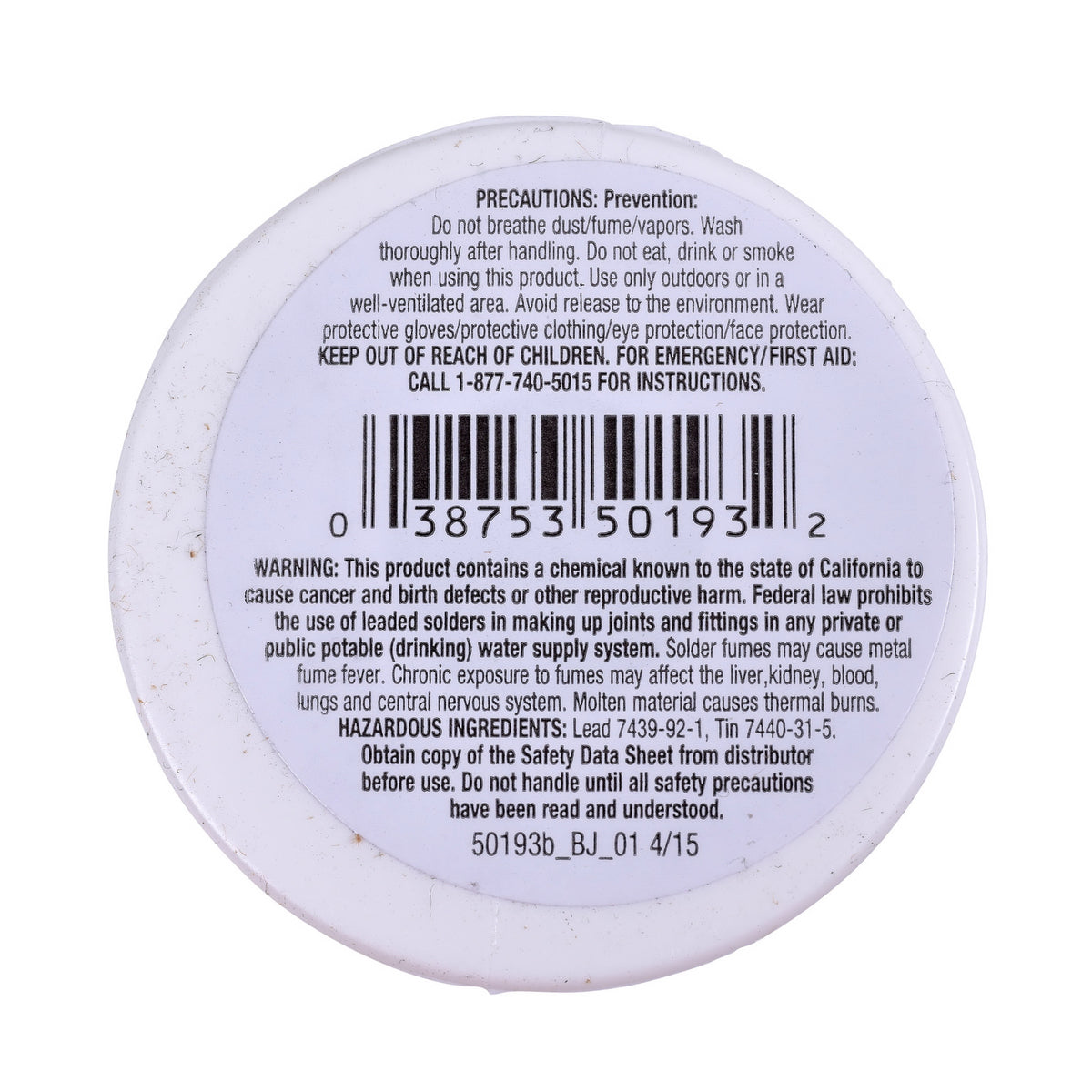 Oatey 50193 Acid Core Wire Solder, 1/2 lb, Solid, Silver, 360 to 460 deg F Melting Point