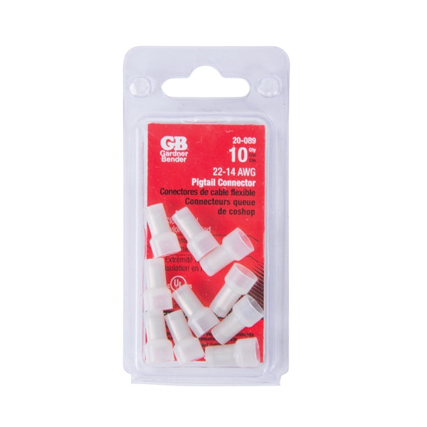 GB 20-089 Crimp Connector, 22 to 14 AWG Wire, Copper Contact, Nylon Housing Material, White