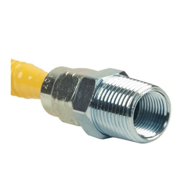 BrassCraft ProCoat Series CSSL54-12 Gas Connector, 1/2 x 1/2 in, Stainless Steel, 12 in L