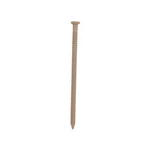 ProSource NTP-085-PS Panel Nail, 15D, 1-5/8 in L, Steel, Painted, Flat Head, Ring Shank, Tan, 171 lb