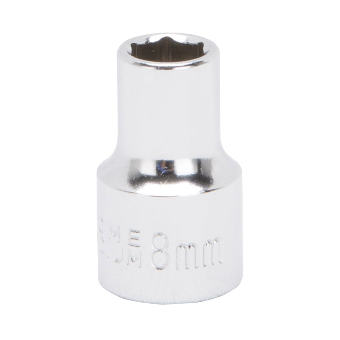Vulcan MT6498604 Drive Socket, 8 mm Socket, 3/8 in Drive, 6-Point, Chrome Vanadium Steel, Chrome