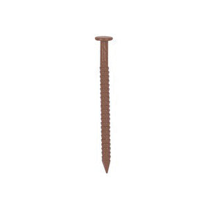 ProSource NTP-160-PS Panel Nail, 16D, 1 in L, Steel, Painted, Flat Head, Ring Shank, Brown