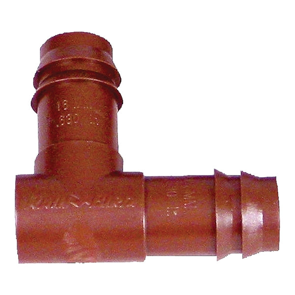 Rain Bird BE50/4PK Drip Irrigation Elbow, 1/2 in Connection, Barb, Plastic, Brown