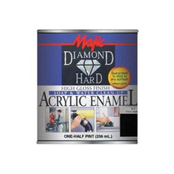Majic Paints Diamondhard 8-1500 Series 8-1501-4 Enamel Paint, Gloss, Black, 0.5 pt, Can, Water Base