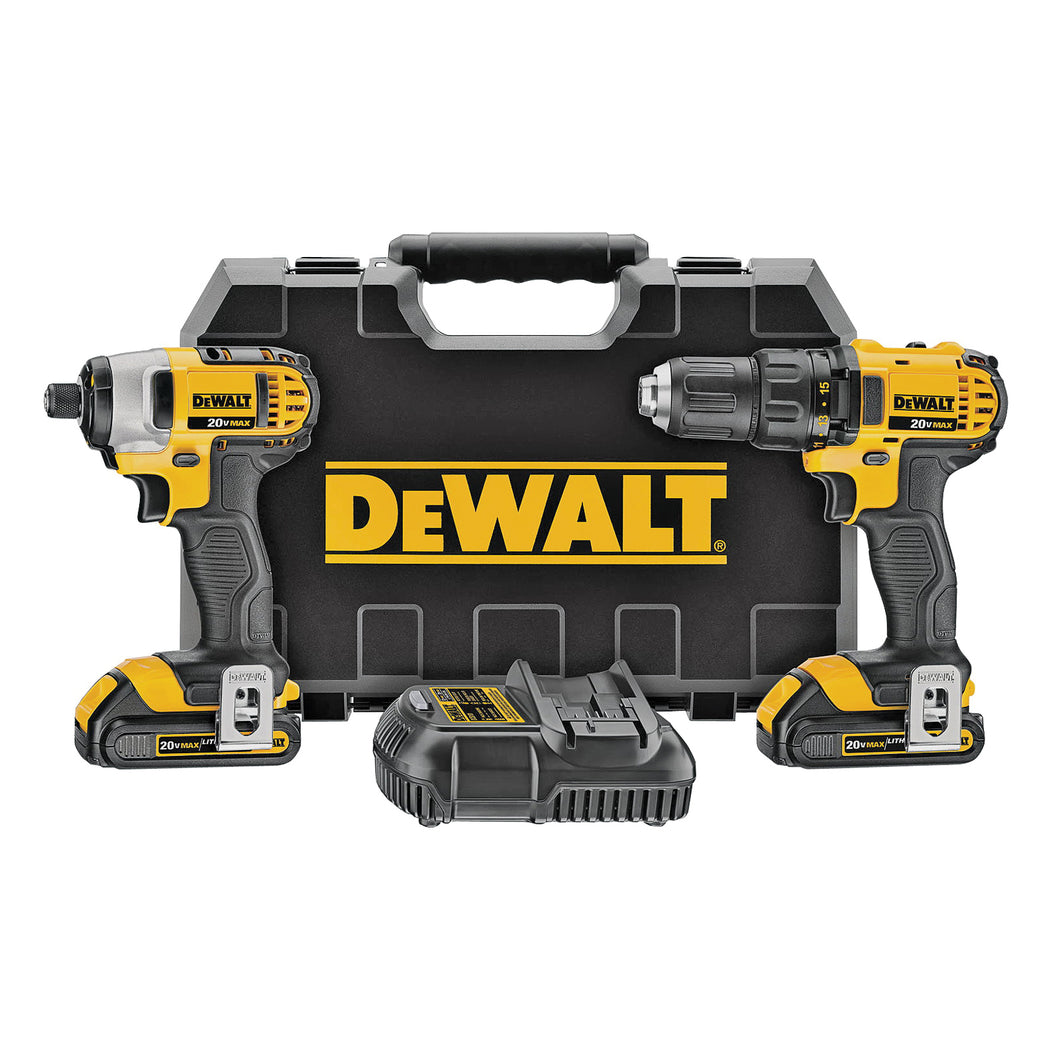 DeWALT DCK280C2 20V Max Compact Drill/Driver/Impact Combo Kit (Includes 20V Max 1.5ah Battery, Charger, and (2) Belt Hooks)