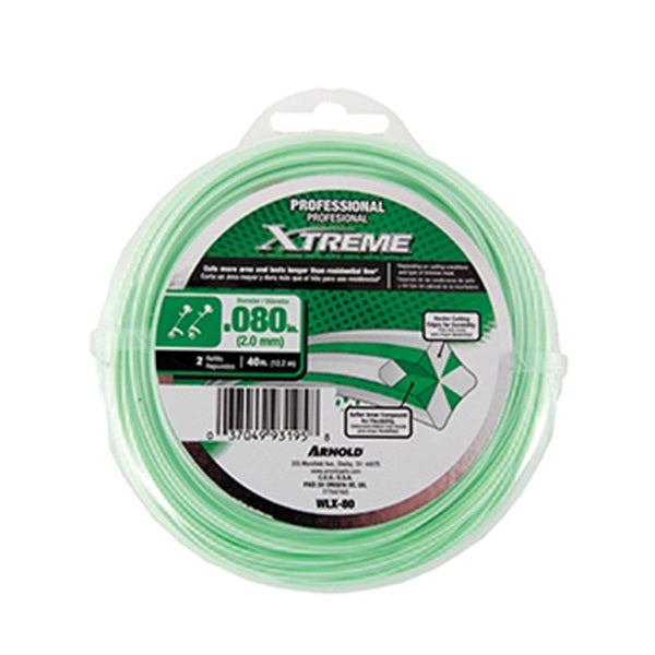 Arnold Xtreme Professional WLX-80 Trimmer Line, 0.080 in Dia, 40 ft L, Monofilament