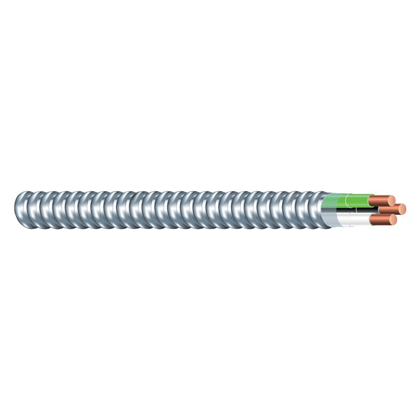 Southwire Armorlite 68580001 Armored Cable, 12 AWG Cable, 2 -Conductor, 250 ft L, Copper Conductor