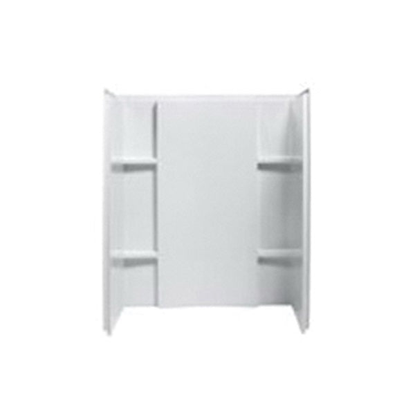Sterling Accord Series 72284100-0 Complete 3-Piece Wall Set, 55-1/8 in L, 48 in W, 36 in H, Vikrell, High-Gloss, White