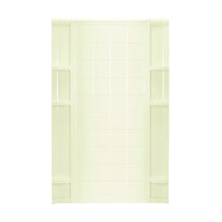 Sterling Ensemble 72122100-96 Shower Back Wall, 72-1/2 in L, 48 in W, Vikrell, High-Gloss, Alcove Installation, Biscuit
