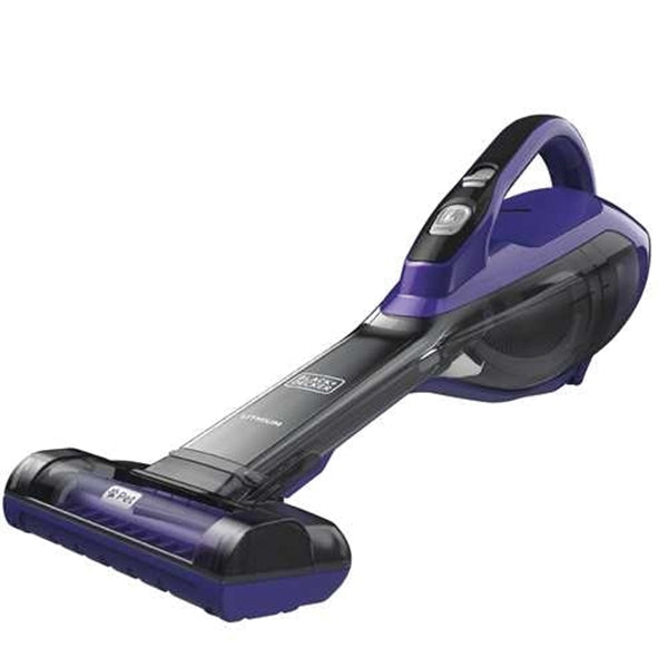 Black+Decker HLVA325JP07 Hand Vacuum, 10.8 V Battery, Lithium-Ion Battery, 2.5 Ah, Purple Housing