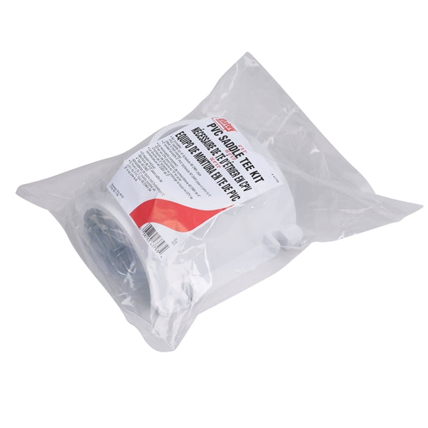 Oatey 43793 Saddle Tee Kit, 4 x 3 in Connection, Tee/Wye, PVC, Black/White