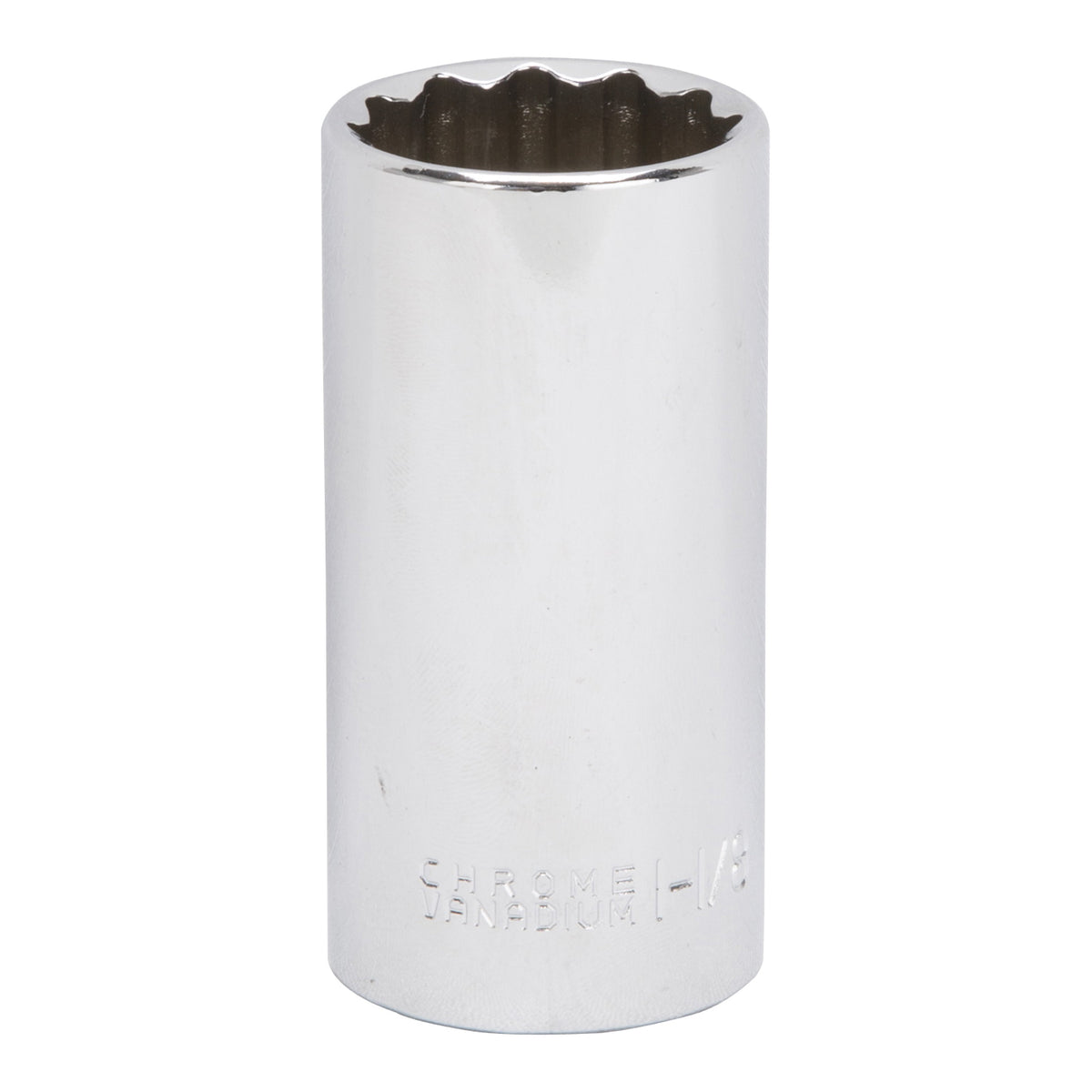 Vulcan MT6528962 Drive Socket, 1-1/8 in Socket, 1/2 in Drive, 12-Point, Chrome Vanadium Steel, Chrome