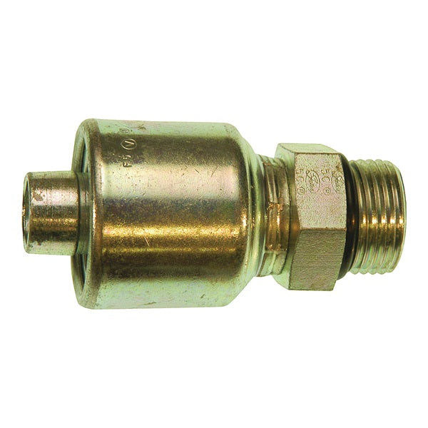 GATES MegaCrimp 625 G25165-0404 Coupling, 7/16-20, Female, 37 deg Angle, Low Carbon Steel, Clear Zinc