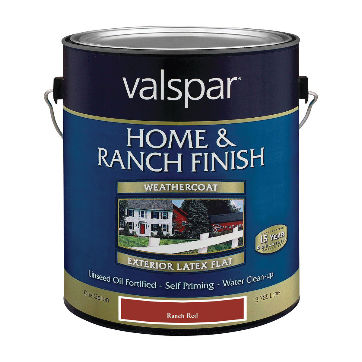 Valspar 018.5221-10.007 Home and Ranch Paint, Ranch Red, 1 gal, Resists: Fade, Mildew
