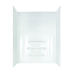 Peerless TW99440A Bathtub Wall Set, 32 in L, 53 in W, 78 in H, Polycomposite, Adhesive Installation, Tile Wall, White