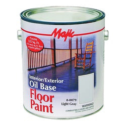 Majic Paints 8-0079-1 Floor Paint, Medium-Gloss, Light Gray, 1 gal, Pail, Oil Base, Application: Brush, Pad, Roller