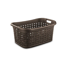 Load image into Gallery viewer, Sterilite 12756P06 Weave Laundry Basket, Plastic, Espresso, 26 in L x 18-3/8 in W x 12-1/2 in H Outside
