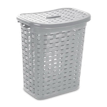 Load image into Gallery viewer, Sterilite 12766A04 Weave Laundry Hamper, Cement, 13-5/8 in W, 22-3/8 in H, 19-7/8 in D
