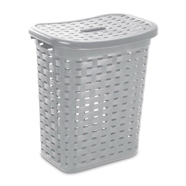 Sterilite 12766A04 Weave Laundry Hamper, Cement, 13-5/8 in W, 22-3/8 in H, 19-7/8 in D