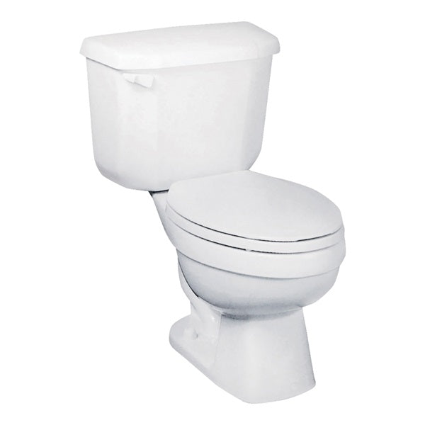 PEERLESS POTTERY John-In-A-Box 42510JB-00 Flush Toilet, Round Bowl, 1.6 gpf Flush, 12 in Rough-In, Vitreous China