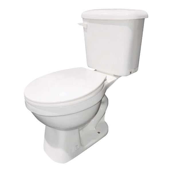 PEERLESS POTTERY 3162JB-00 Flush Toilet, Round Bowl, 1.28 gpf Flush, 12 in Rough-In, Vitreous China, White