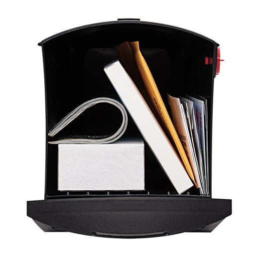Gibraltar Mailboxes Patriot Series GMB505B01 Rural Mailbox, 1000 cu-in Capacity, Plastic, 8.4 in W, 20-1/2 in D, Black