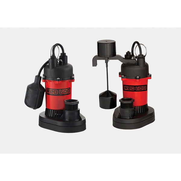 Red Lion RL-SP25T Series 14942739 Sump Pump, 1-Phase, 6 A, 115 V, 0.25 hp, 1-1/2 in Outlet, 23 ft Max Head, 540 gph