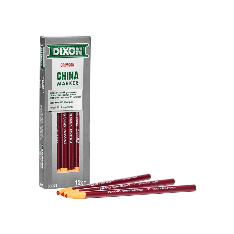 DIXON TICONDEROGA 00071 China Marker, Red, 7 in L