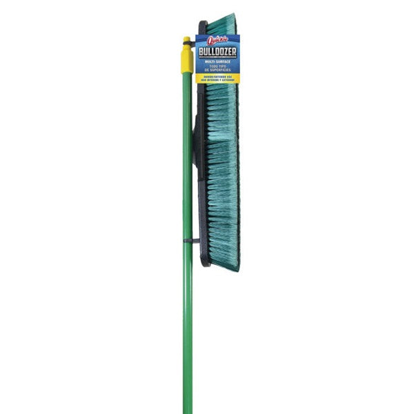 Quickie 00638 Push Broom with Scraper, 24 in Sweep Face, Polypropylene Bristle, Steel Handle