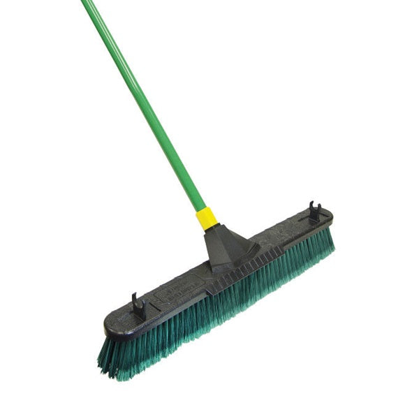 Quickie 00638 Push Broom with Scraper, 24 in Sweep Face, Polypropylene Bristle, Steel Handle