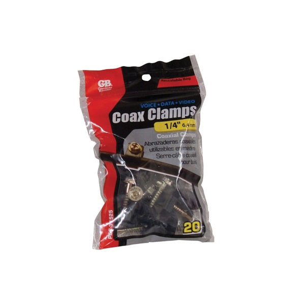 GB PEC-31525 Coaxial Cable Clamp, Polyethylene, Black