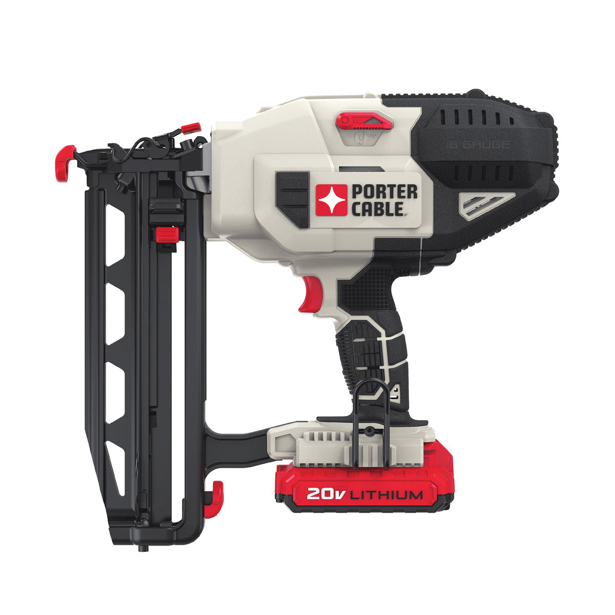 PORTER-CABLE PCC792LA Nailer Kit, Battery Included, 20 V, 1.5 Ah, 100 Magazine, Glue Collation, 16 ga Nail