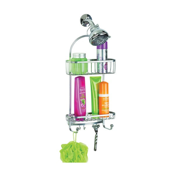 iDESIGN 61886 Shower Caddy, 2-Shelf, Steel, 4 in OAW, 22 in OAH, 10 in OAD