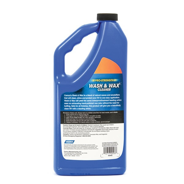 CAMCO 40493 Wash and Wax Cleaner, 32 oz Bottle, Liquid, Fresh Fragrance