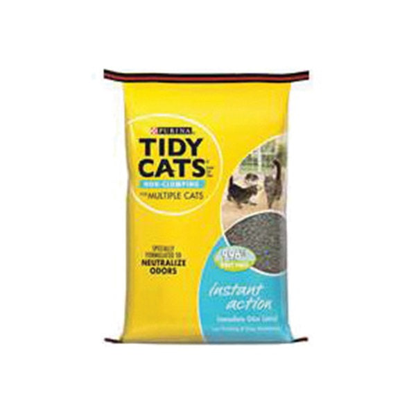 Tidy Cats Instant Action 7023010770 Cat Litter, 20 lb Capacity, Gray/Tan, Granular Bag
