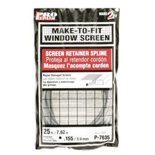 Load image into Gallery viewer, Make-2-Fit P 7635 Screen Retainer Spline, 0.155 in D, 25 ft L, Vinyl, Gray, Round
