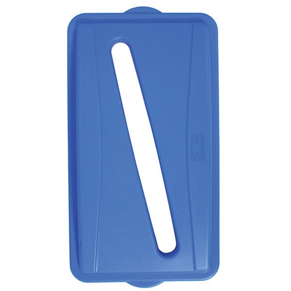 CONTINENTAL COMMERCIAL Wall Hugger 7317BL Receptacle Lid with Slot, Plastic, Blue