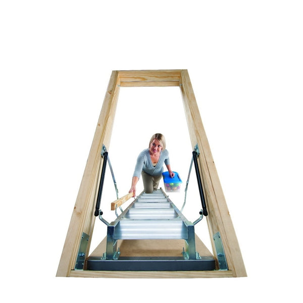 Louisville AEE2210 Energy Efficient Attic Ladder, 7 ft 7 in to 10 ft 3 in H Ceiling, 25-1/2 x 54 in Ceiling Opening